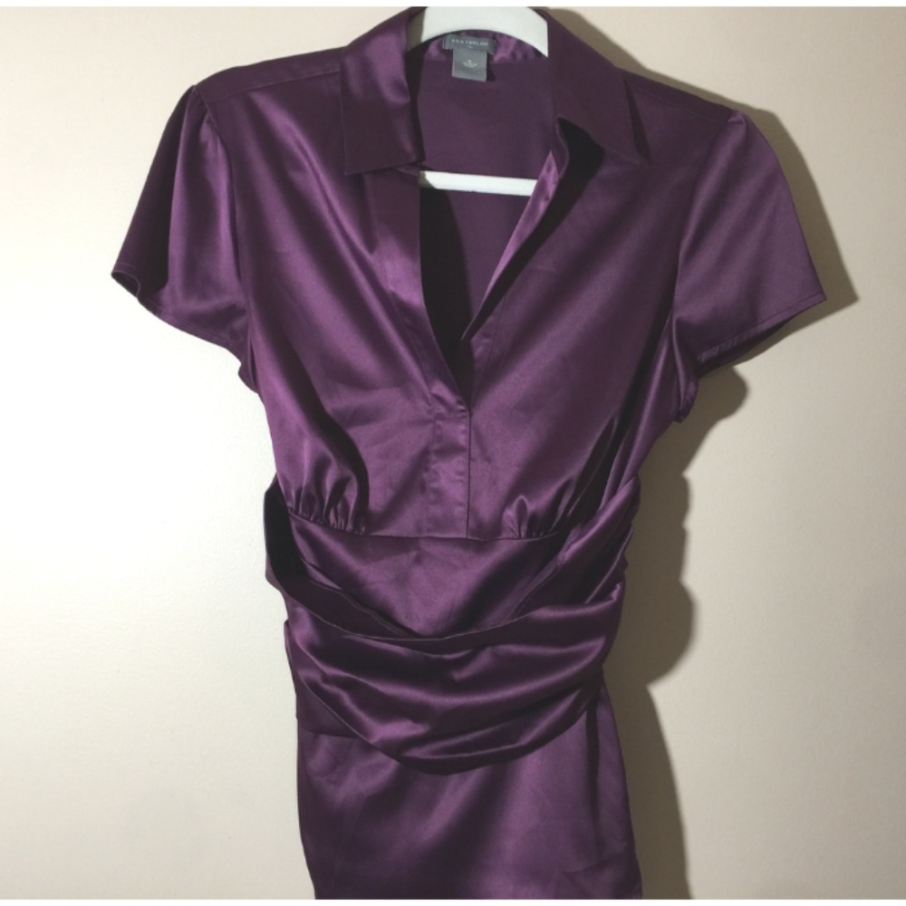 Ann Taylor Satin Wrap Blouse